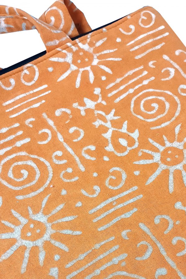 Orange Block Print Tote Bag - Image 2