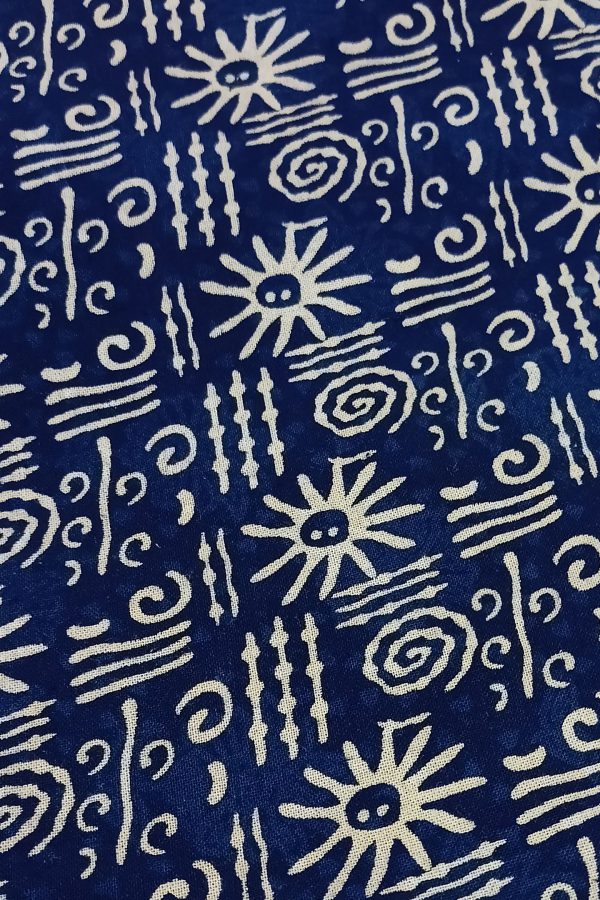 Blue Block Print Tote Bag - Image 2