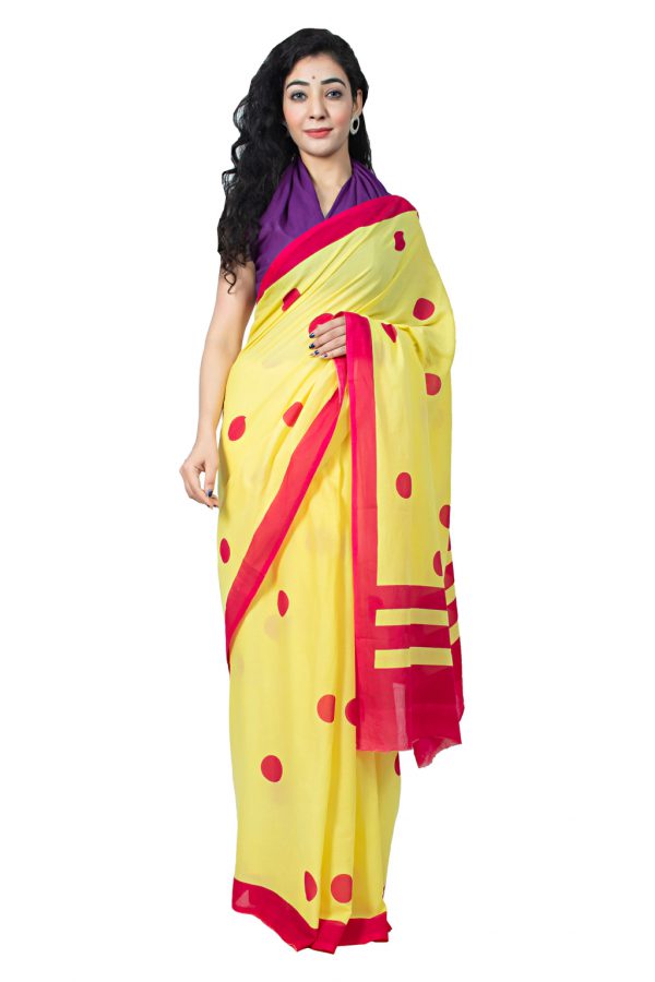 Printed Pure Cotton Saree with Blouse Piece- Formal & Party Wear