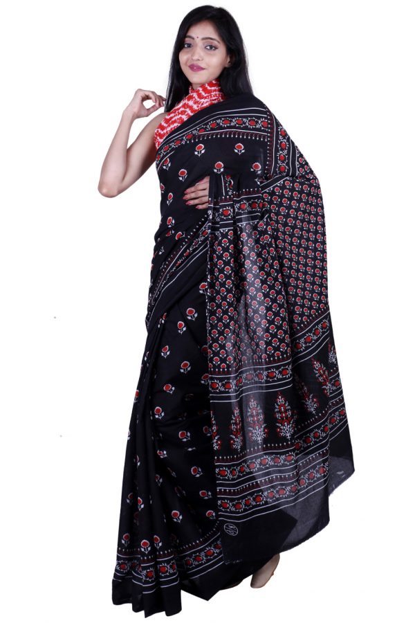 Printed Pure Cotton Saree with Blouse Piece- Formal & Party Wear