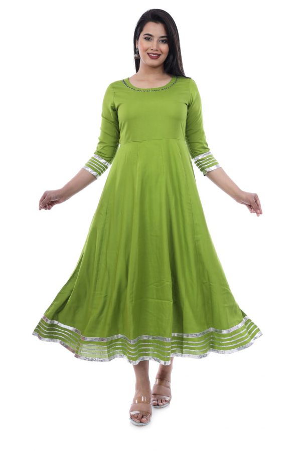 Green Gota Work Kurti