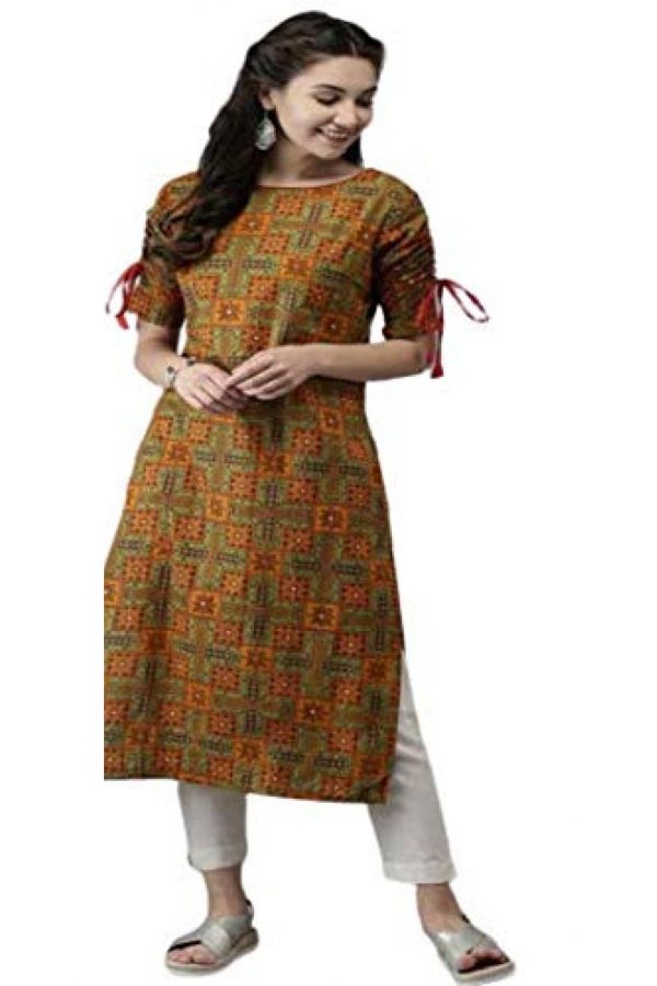 Elegant Printed Kurti with White Pant