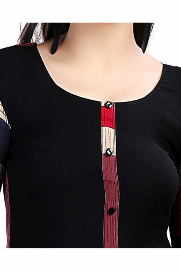 Women's Black Color Straight Crepe Kurta - Image 5