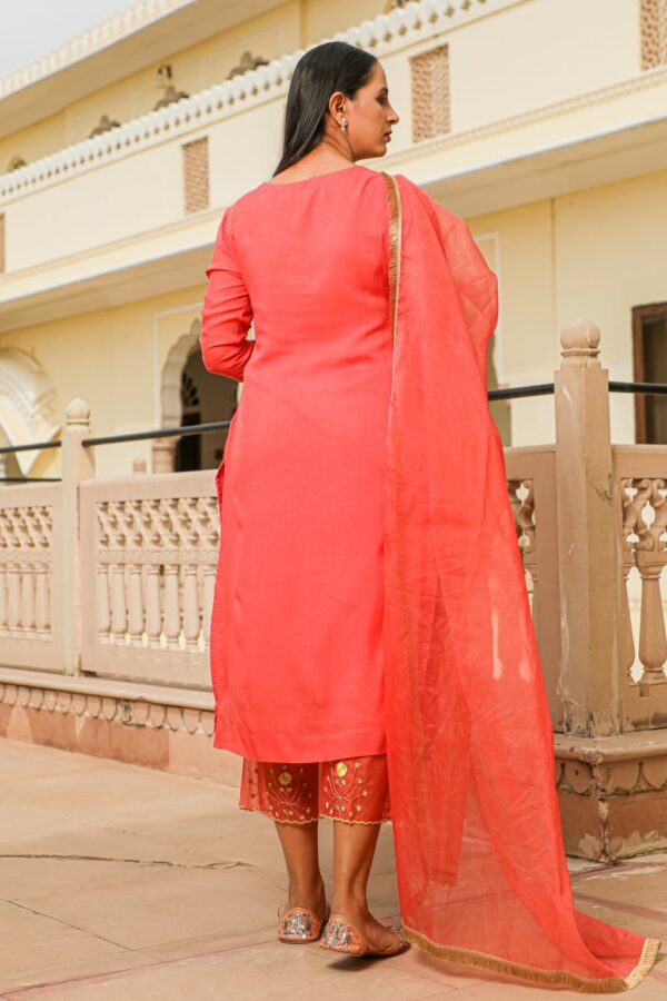 Coral Embroidery Modal Suit Set - Image 3