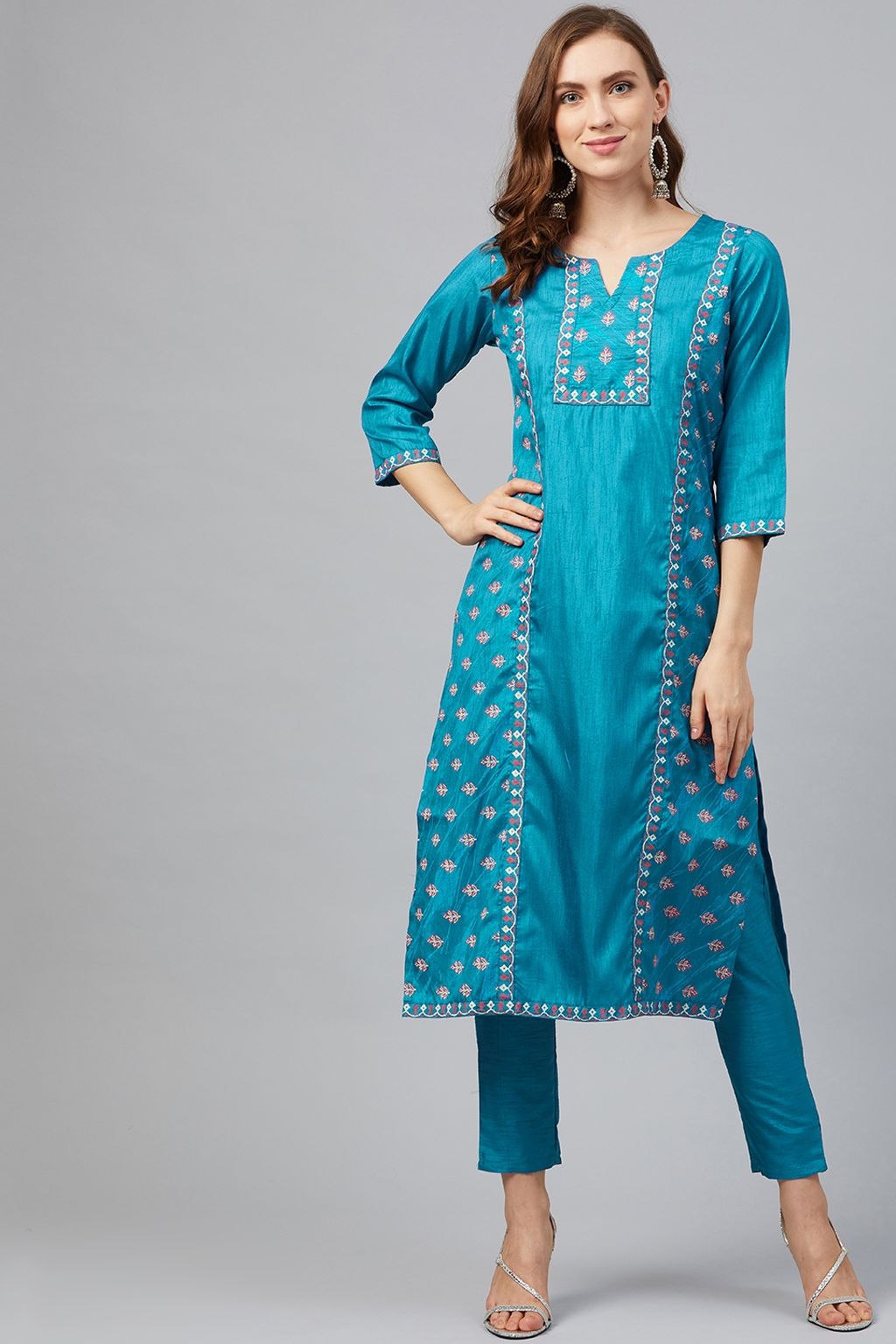Shop Green silk festive wear classy palazzo suit online from G3fashion  India. Brand - G3, Product code - G3-WSS0037… | Kurti designs, Tunic  designs, Stylish outfits