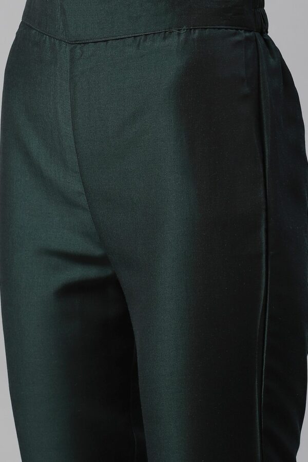 Dark Green Color Dyed Straight Kurta,Pant And Dupatta Set - Image 6