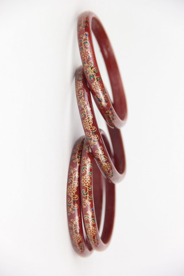 Maroon Printed Glass Kada - Image 2