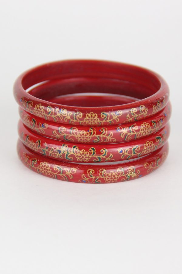 Red Printed Glass Kada