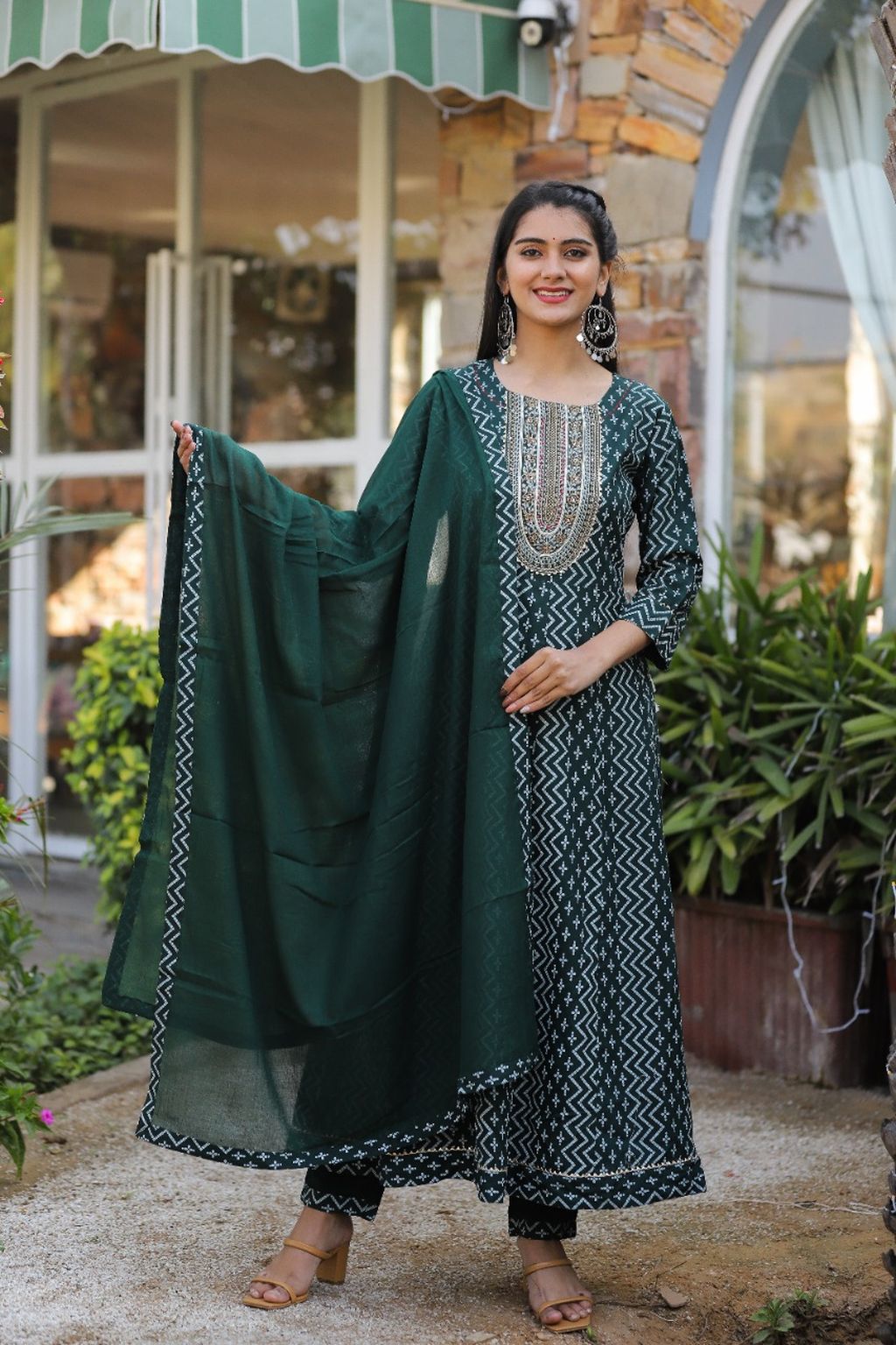 Women Green Kurta Kurti with Golden Pant Set Indian Pakistani Dress | eBay