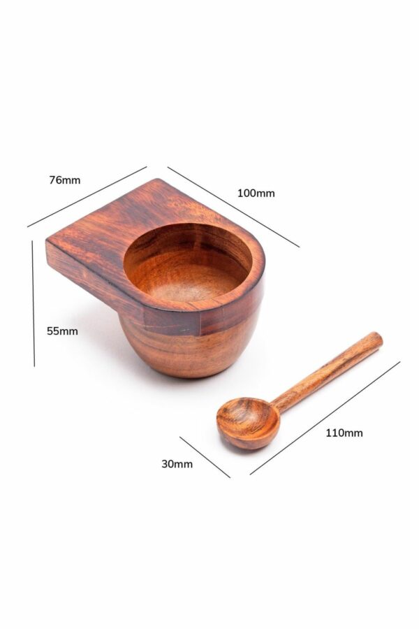 Multipurpose Bowl - Wooden Bowl and Spoon Set - Serving Dips / Sauces / Chutneys - Wooden Bowl Set - Image 2