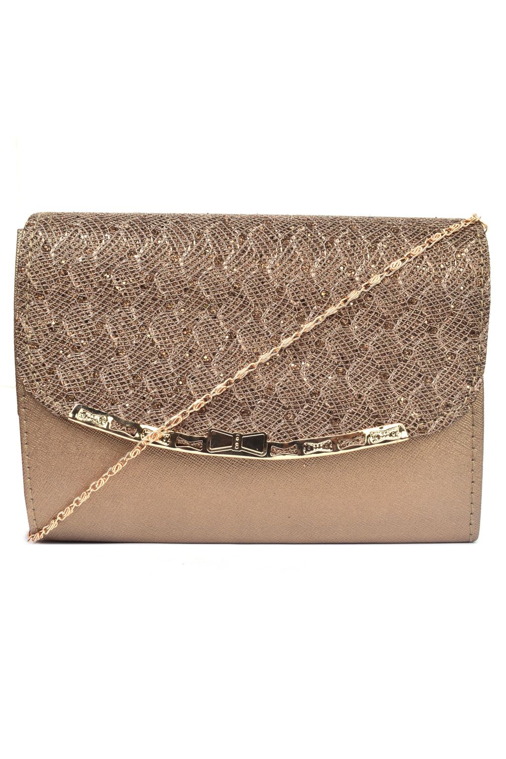 Buy Gold Shimmer Structured Box Clutch by The Purple Sack Online at Aza  Fashions.