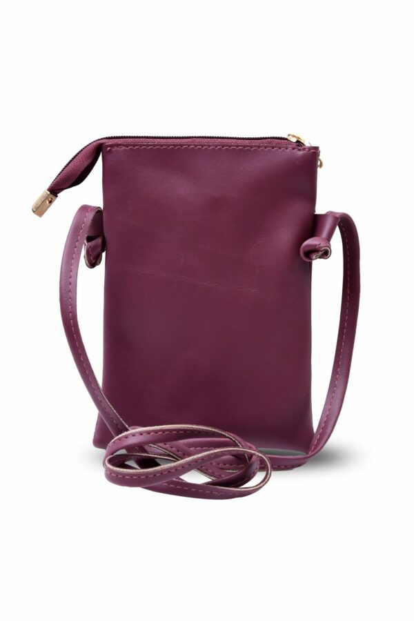 Simple Wine Sling Bag cum Mobile Pouch (2 in 1) - Image 4