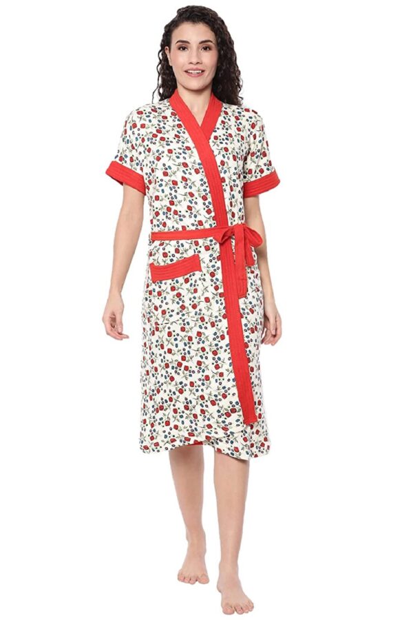 Printed Bathrobe for Women - Bathrobe Towel - Bath Gown