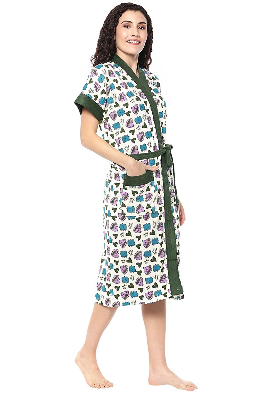 Mehendi Printed Bathrobe for Women - Bathrobe Towel - Bath Gown - Image 2