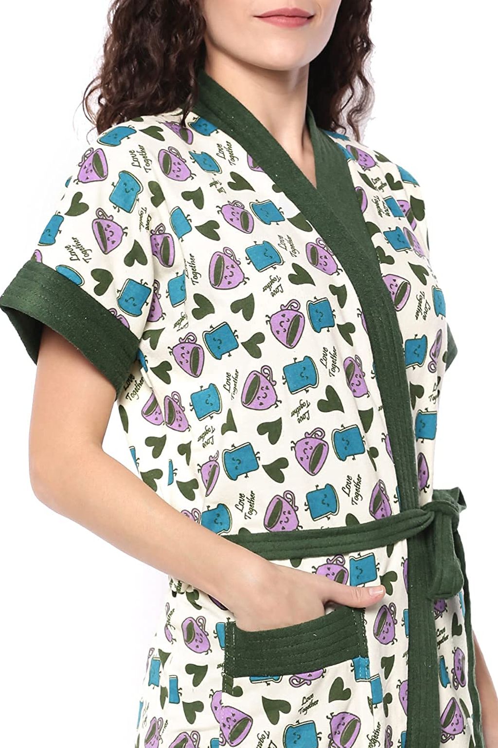 Mehendi Printed Bathrobe for Women - Bathrobe Towel - Bath Gown - Image 3