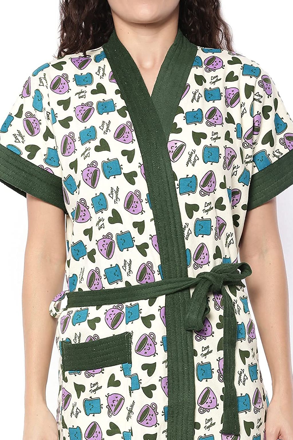 Mehendi Printed Bathrobe for Women - Bathrobe Towel - Bath Gown - Image 4