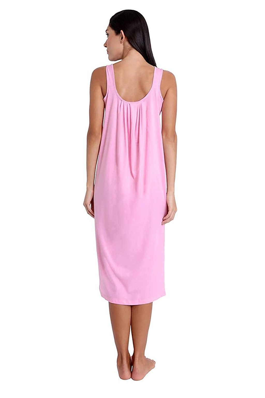 224 - Pink Cotton Full Length Camisole for Women - Long Inner wear