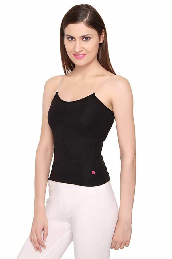 Comfortable Black Waist Length Camisole Slips for Women, Cotton Innerwear - Image 2