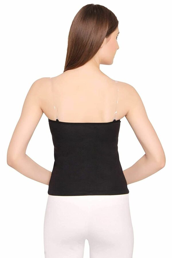 Comfortable Black Waist Length Camisole Slips for Women, Cotton Innerwear - Image 3