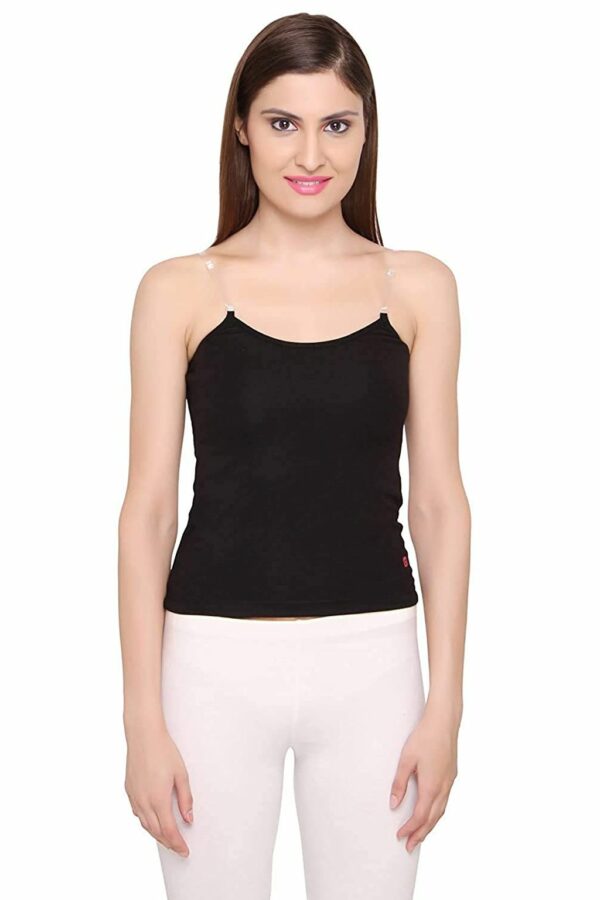 Comfortable Black Waist Length Camisole Slips for Women, Cotton Innerwear - Image 4