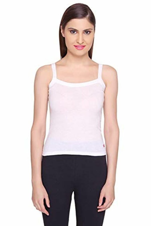 White Camisole for Women – Solid Cotton Slips for Ladies - Tank / Spaghetti Top - Inner wear