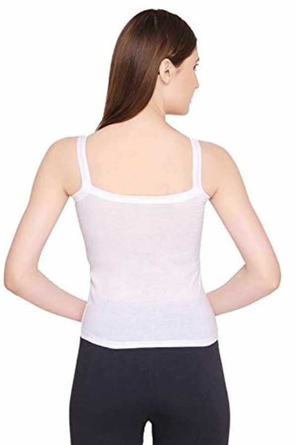 White Camisole for Women – Solid Cotton Slips for Ladies - Tank / Spaghetti Top - Inner wear - Image 2