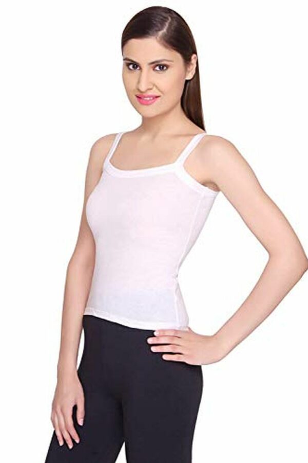 White Camisole for Women – Solid Cotton Slips for Ladies - Tank / Spaghetti Top - Inner wear - Image 5