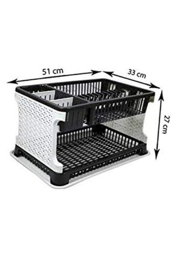 Lenovo Plastic Dish Rack Drainer Drying Rack Washing Basket with Tray for Kitchen, Dish Drainer Kitchen Rack - Image 2