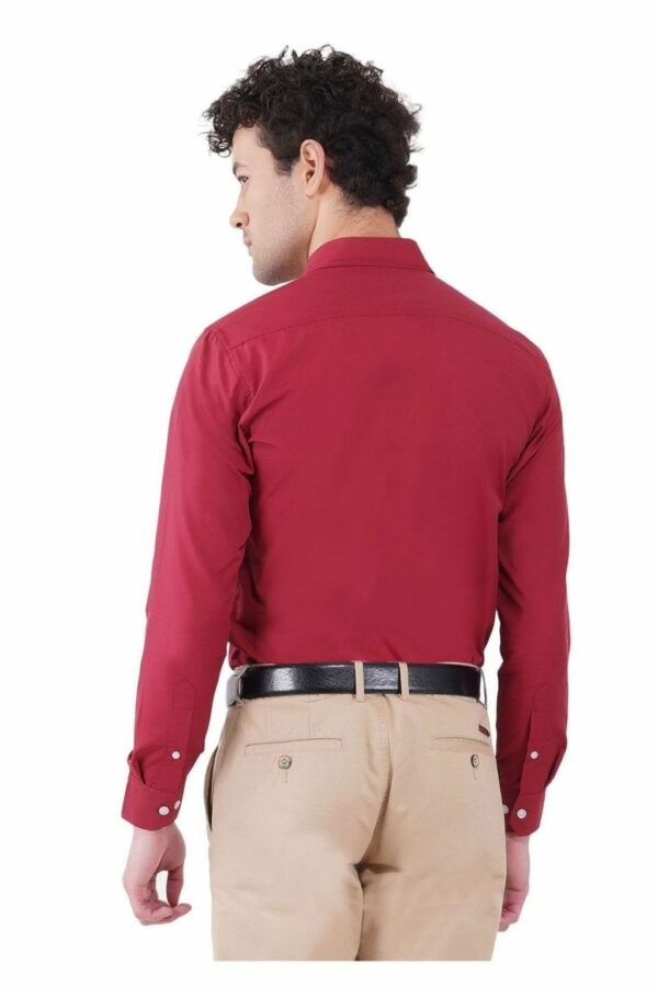 Maroon Men's Formal Slim Fit Shirt - Image 7