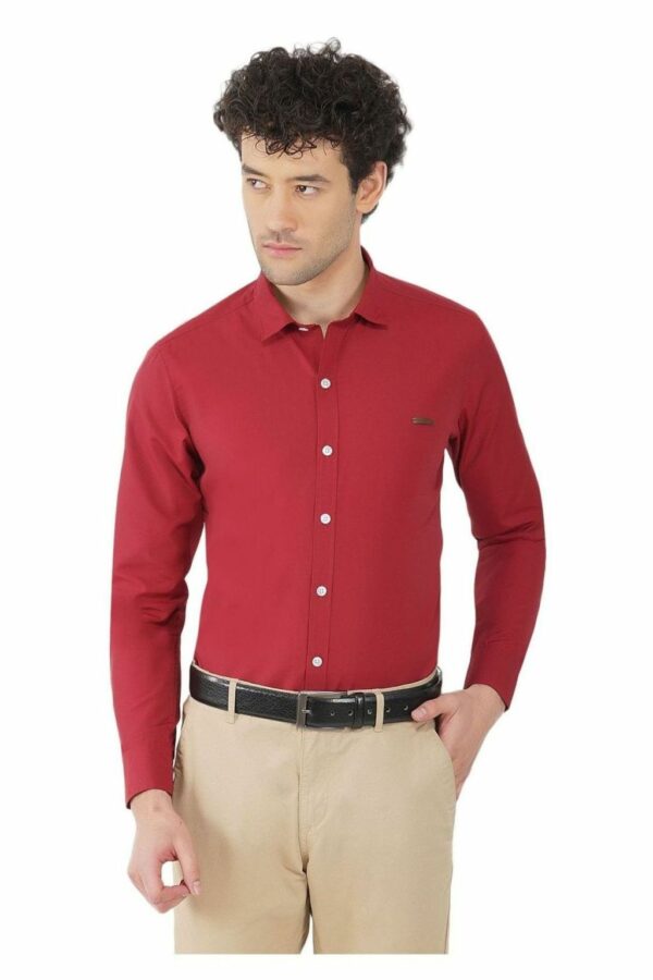 Maroon Men's Formal Slim Fit Shirt