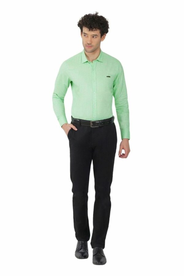 Light Green Men's Formal Slim Fit Shirt - Image 2