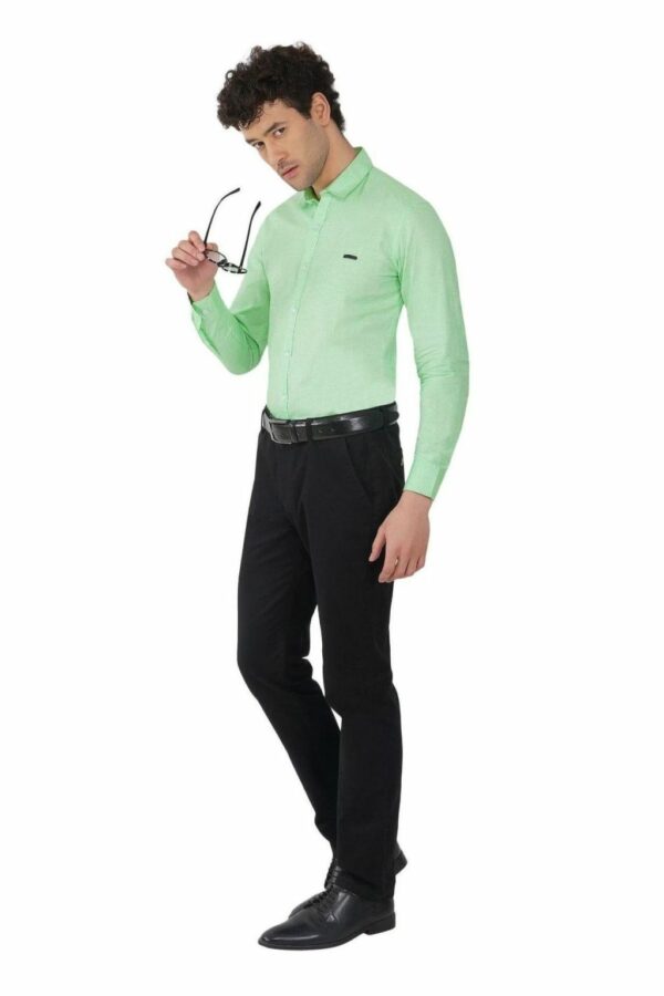 Light Green Men's Formal Slim Fit Shirt - Image 6