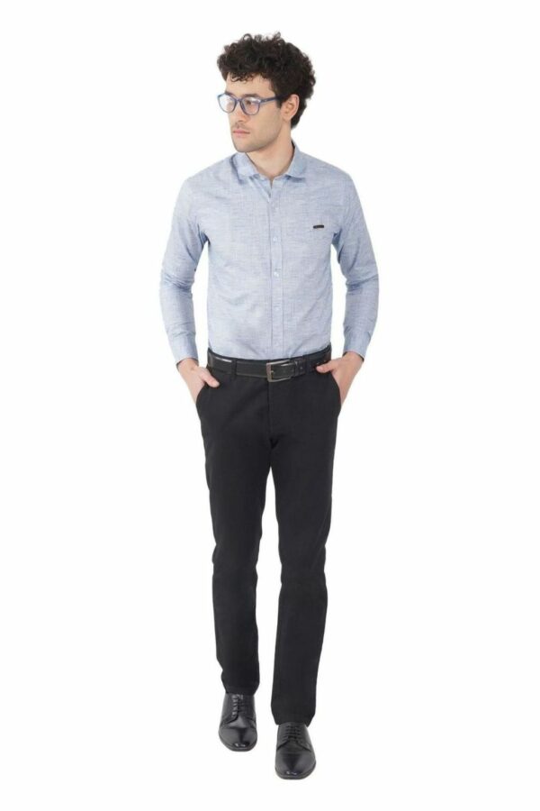 Light Blue Cambrey Men's Formal Slim Fit Shirt - Image 3