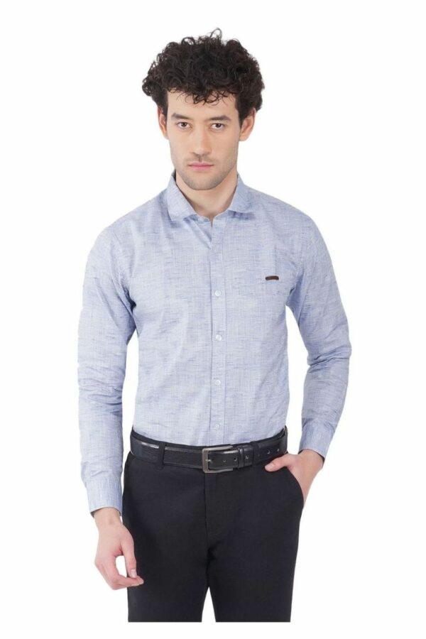 Light Blue Cambrey Men's Formal Slim Fit Shirt