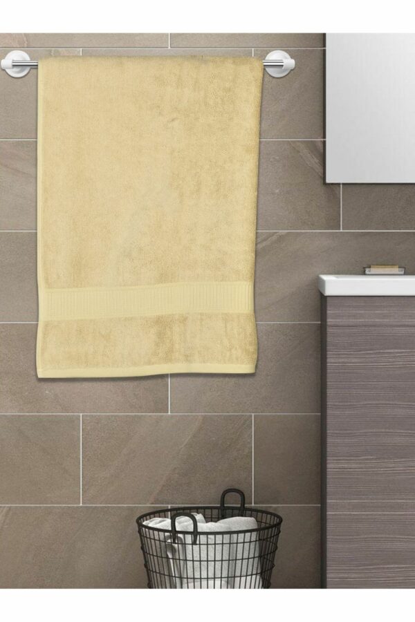 Mynte Beige Bath Towel Antibacterial, Supersoft & Superabsorbent Premium Bamboo (550 GSM) Set Of 1 - Image 2