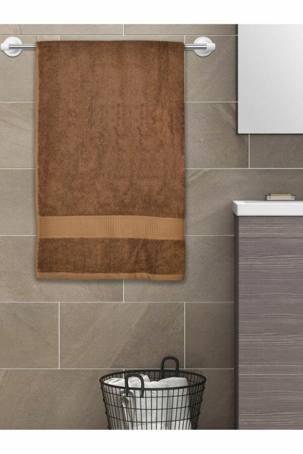 Mynte Brown Bath Towel Antibacterial, Supersoft & Superabsorbent Premium Bamboo (550 GSM) Set Of 1 - Image 2