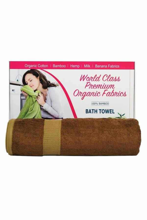 Mynte Brown Bath Towel Antibacterial, Supersoft & Superabsorbent Premium Bamboo (550 GSM) Set Of 1 - Image 6