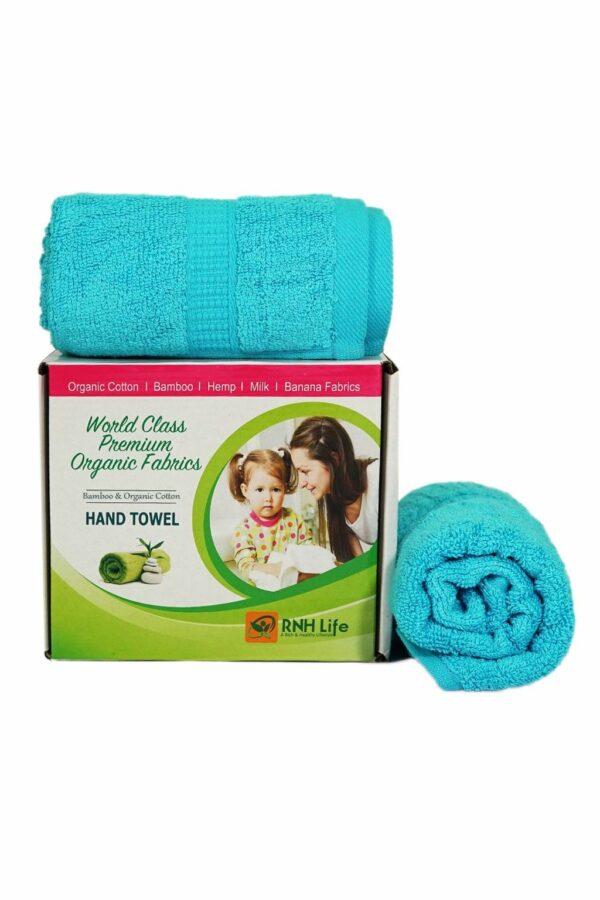 Mynte Cyan Face Towel Antibacterial, Supersoft & Superabsorbent Premium Bamboo (550 GSM) Set Of 2