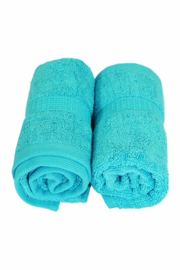 Mynte Cyan Face Towel Antibacterial, Supersoft & Superabsorbent Premium Bamboo (550 GSM) Set Of 2 - Image 2