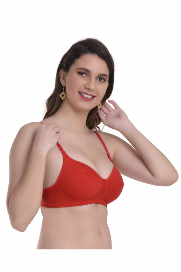 Mynte Green/Red/Maroon Bra Combo Rich Cotton Lightly Padded Non-Wired Full Cup Regular Bra (Pack of 3) - Image 2