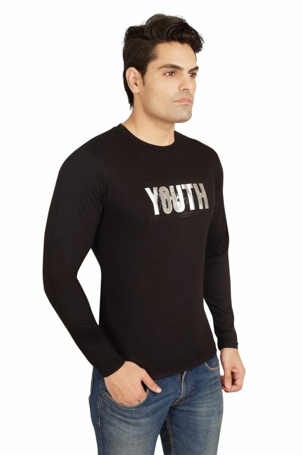 YOUTH Cotton T-Shirt for Men Black - Image 3