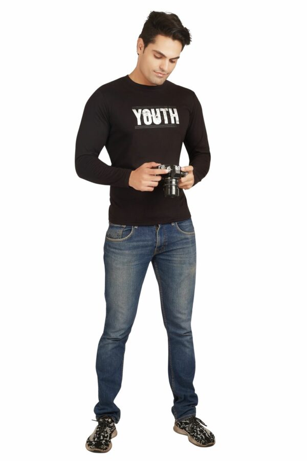 YOUTH Cotton T-Shirt for Men Black - Image 5