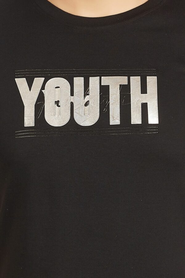 YOUTH Men's Casual T-Shirt Black - Image 2