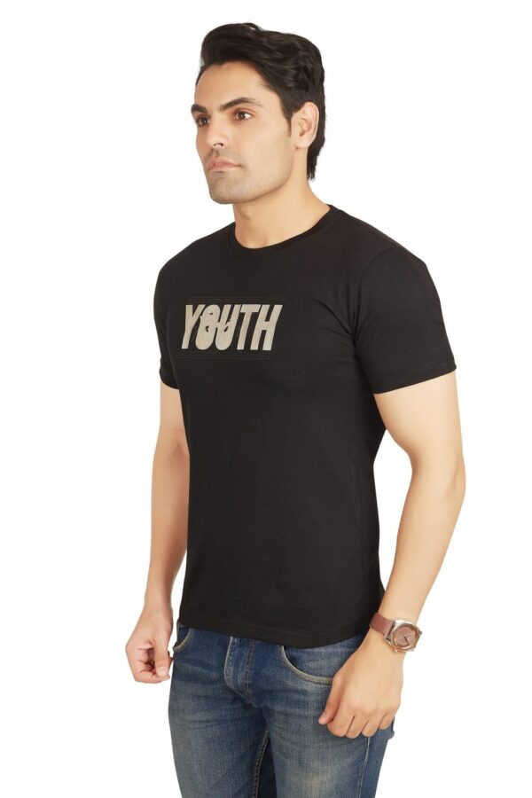 YOUTH Men's Casual T-Shirt Black - Image 3