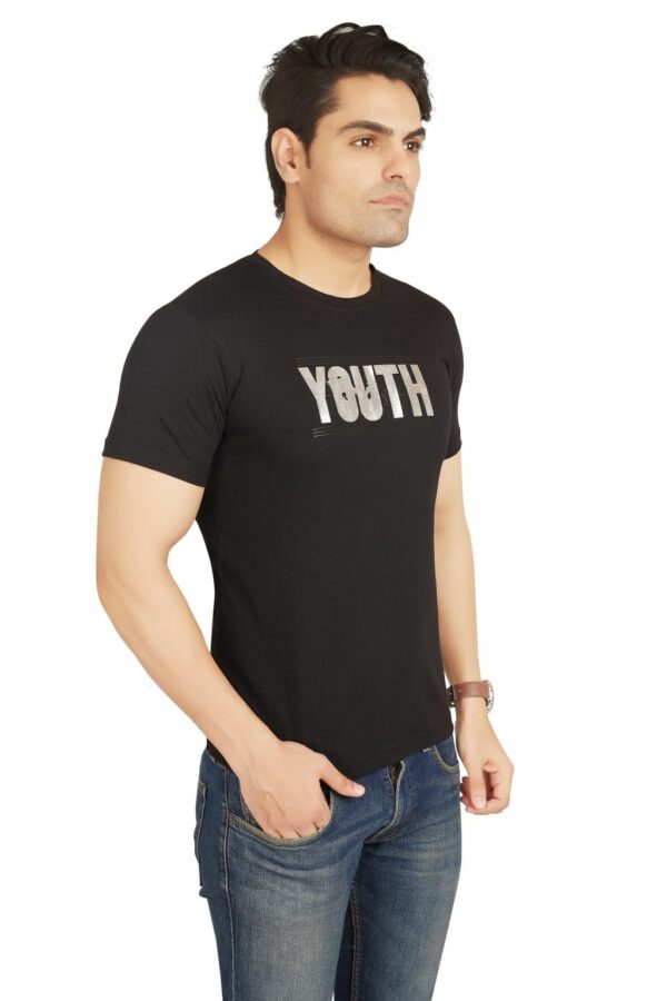 YOUTH Men's Casual T-Shirt Black - Image 4