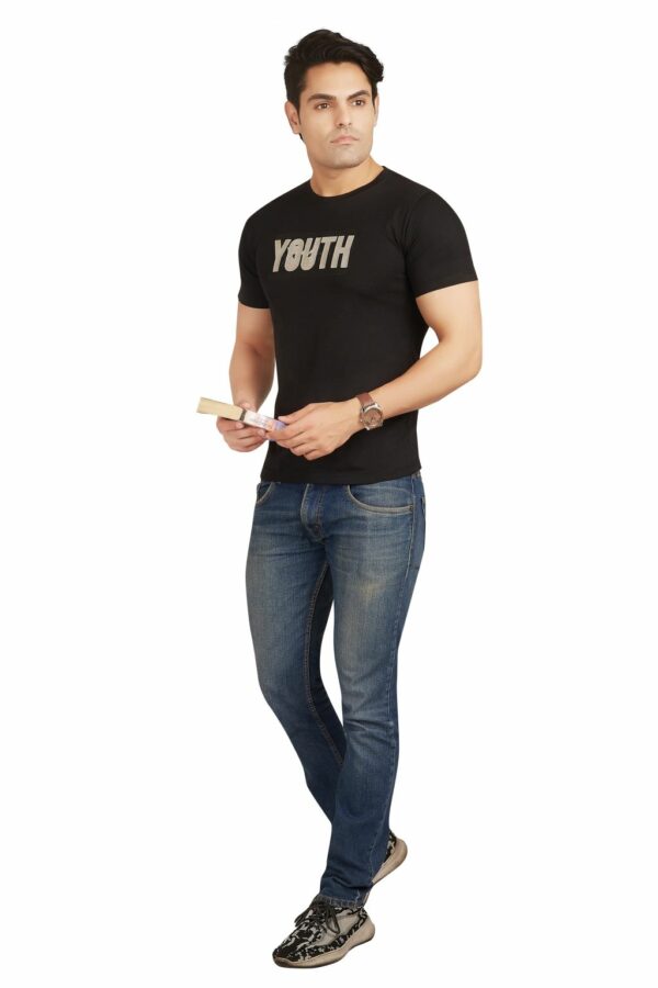 YOUTH Men's Casual T-Shirt Black - Image 6