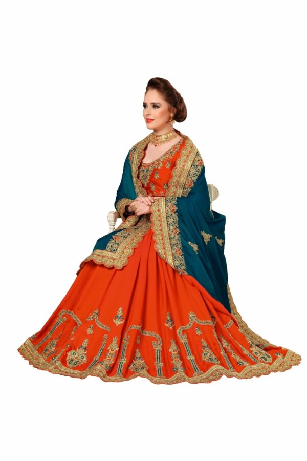 Morpeach Saree with Blouse Piece Women's Heavy Embroidery Work Saree - Image 3