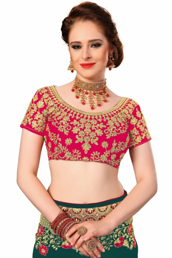 Morpeach Saree with Blouse Piece Women's Heavy Embroidery Work Saree - Image 5