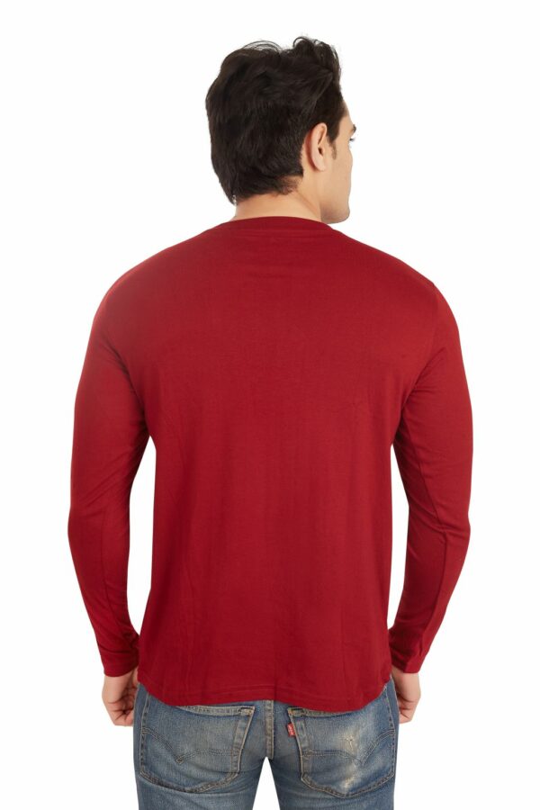 Maroon Men's T-Shirt Full Sleeves - Image 4