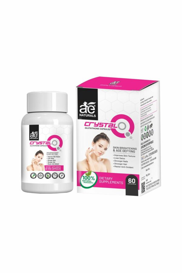 AE Naturals Crystal Q Glutathione Skin brightening Capsules 60 Caps